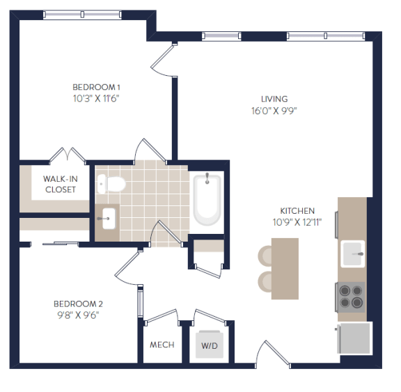 Floor Plans of Rise at Temple Courts in Washington DC
