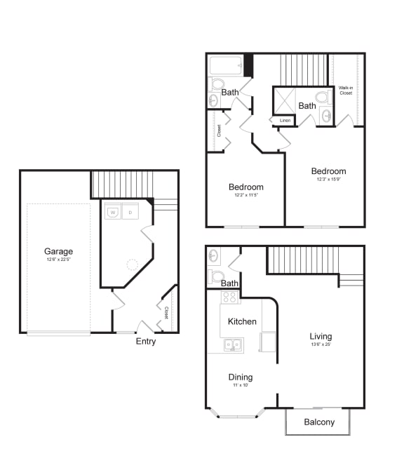Floor Plans of Oak Hill Apartments in Shelby Twp, MI