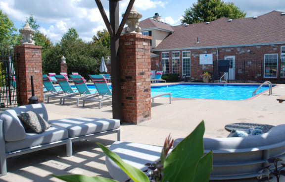 Poolside Relaxing Area at Madison Overland Park, Overland Park, KS, 66223