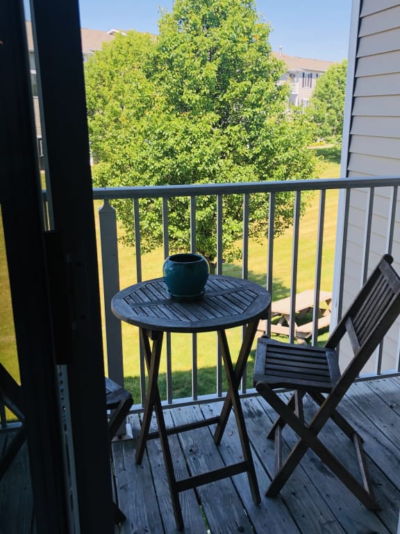 Private Patio with View at Kuder Estates Apartments, MRD Conventional, Warsaw, IN, 46582