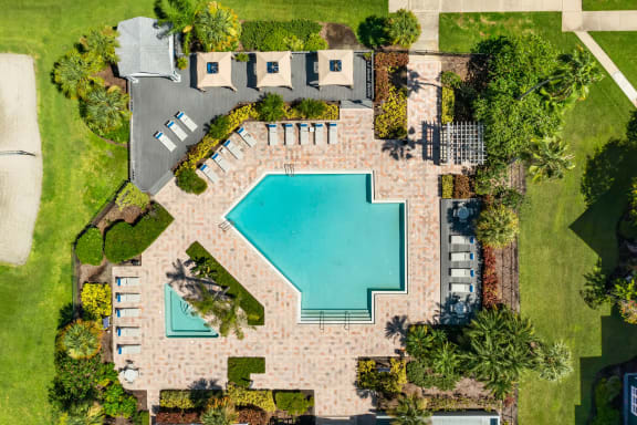 Aerial View Of The Pool & Hot Tub