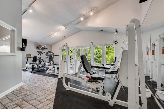 On-Premise Fitness Center With Vaulted Ceilings