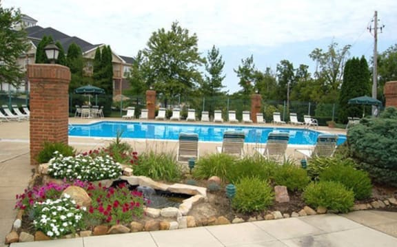 Pool and sundeck at Hunt Club Apartments, Integrity Realty, OH, 44321