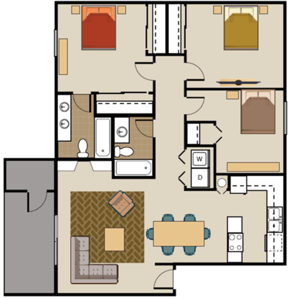 Floor Plans of The Becket in Renton, WA