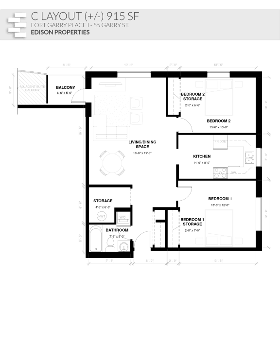 Floor Plans of Fort Garry Place I in Winnipeg, MB