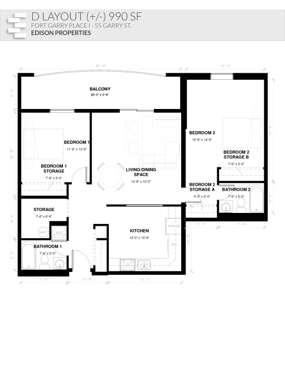 Floor Plans of Fort Garry Place I in Winnipeg, MB