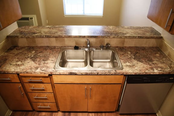 double sinks in beautiful kitchen  at Graymayre Crossing Apartments, Spokane, 99208