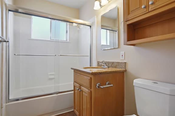 Custom Look Bathroom Custom Look Bathroom at Colonial Garden Apartments, San Mateo, California
