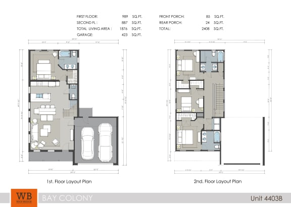 Floor Plans of Bay Colony West in League City, TX