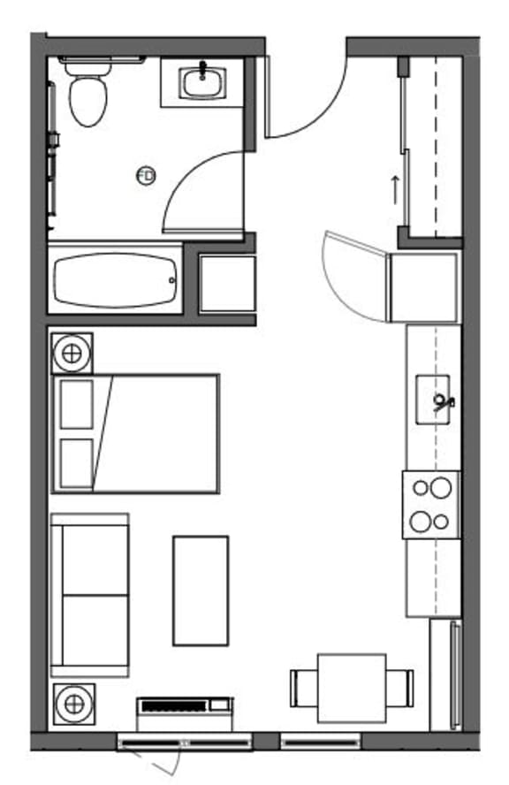 Floor Plans of Crescent Court Apartments in Portland OR