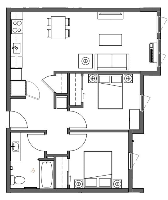 Floor Plans of Crescent Court Apartments in Portland OR