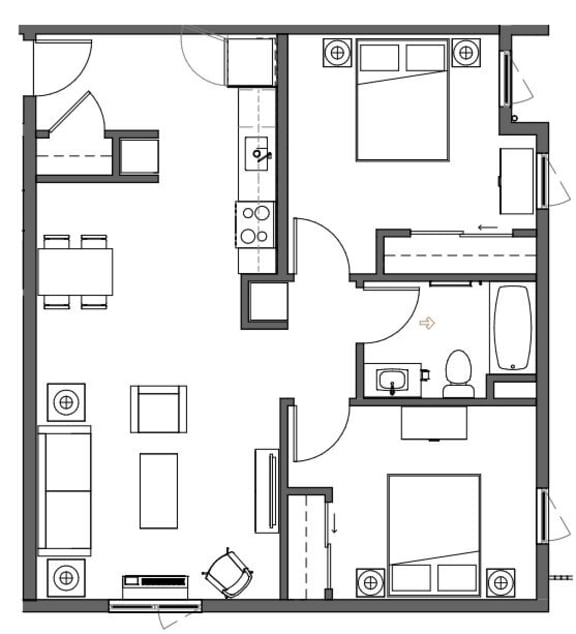 Floor Plans of Crescent Court Apartments in Portland OR