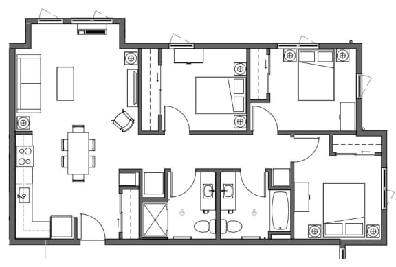 Floor Plans of Crescent Court Apartments in Portland OR