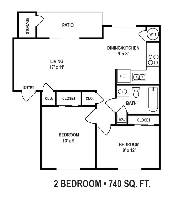 Floor Plans of Greentree Apartments in Indianapolis, IN
