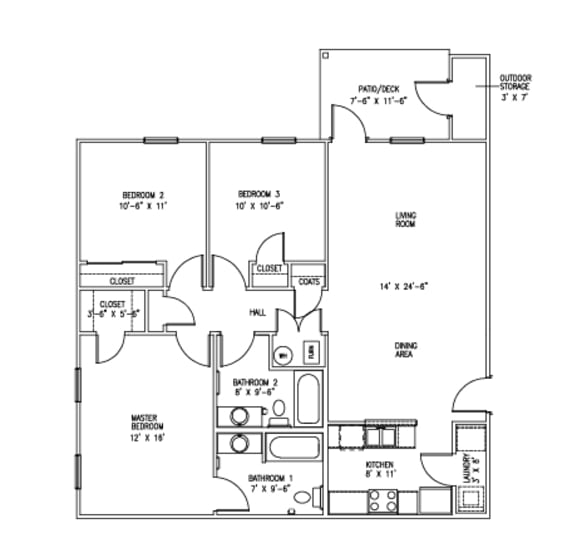 Floor Plans of CH Newburgh Apartments in Newburgh, IN