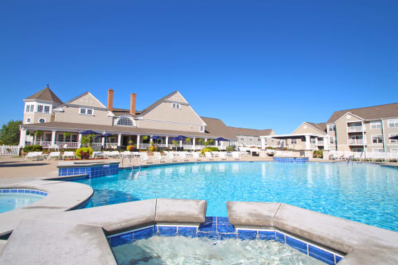 This is a picture of the pool area at Nantucket Apartments, in Loveland, OH.