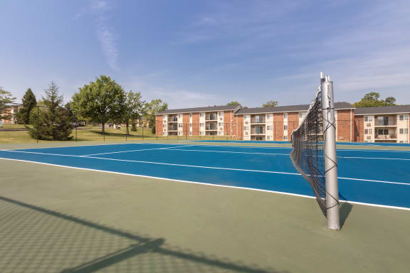 This is a picture of the Albamarle tennis courts at Fairfield Pointe Apartments in Fairfield, Ohio.
