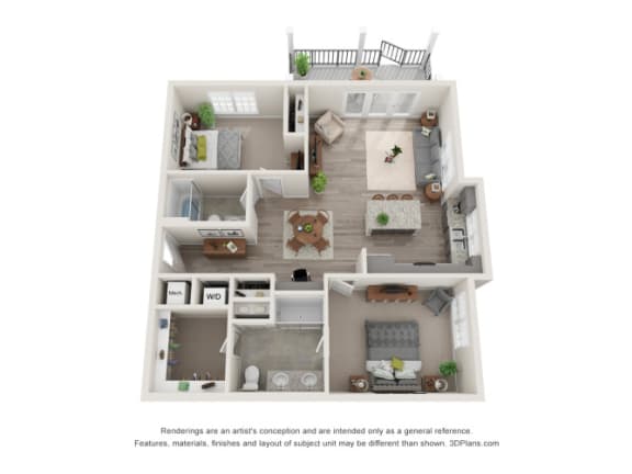 2 bed 2 bath A 1 floor plan 2 bed 2 bath A 1 floor plan at Barclay Place Apartments, Wilmington, 28412