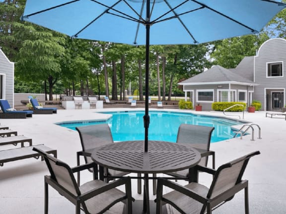 Resort Style Swimming Pool and Sundeck at Lexington Farms, Apartments in Raleigh, NC