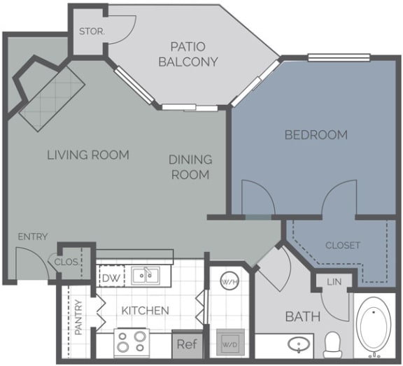 The Crest on Hampton Hollow One Bedroom Apartments for rent in Silver