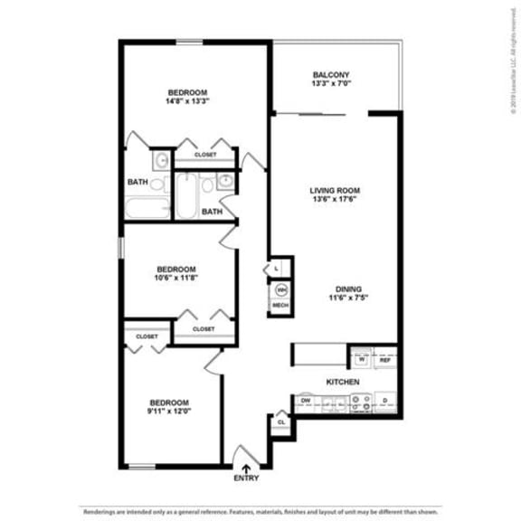 Floor Plans of Stratford Hills in Richmond, VA