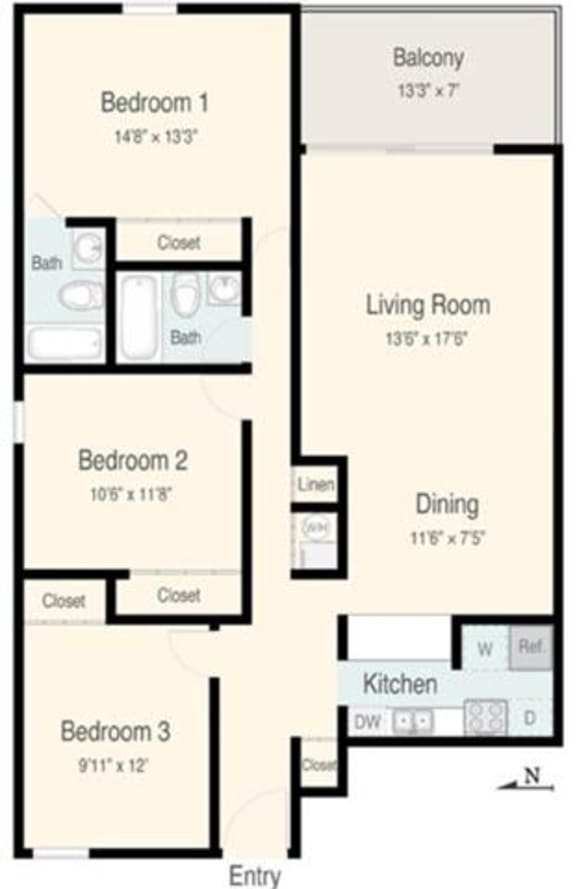 Floor Plans of Stratford Hills in Richmond, VA