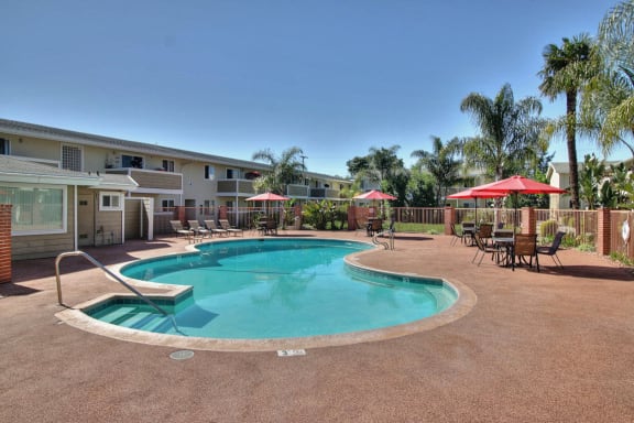 Resort inspired pool at Ranchero Plaza, San Jose, CA, 95117