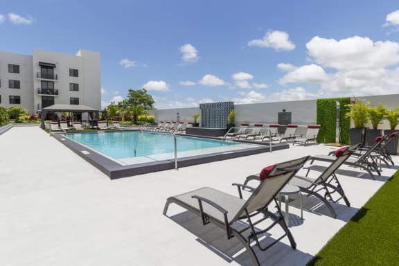 Extensive Resort Inspired Pool Deck at Bay Village1, Palmetto Bay, Florida