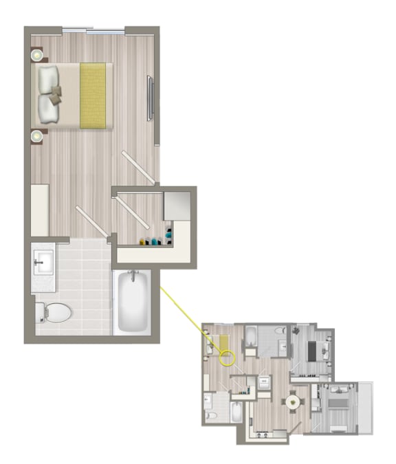 Ascent Furnished Co-Living Primary Suite B3A