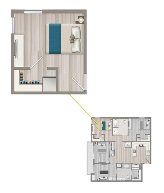 Ascent Furnished Co-Living Studio Suite C3C