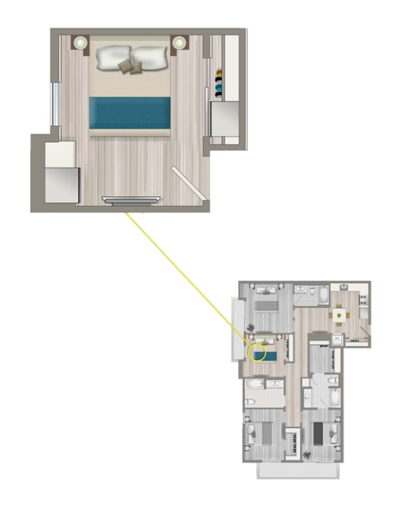 Ascent Furnished Co-Living Studio Suite C4C