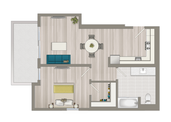 Furnished One Bedroom Deluxe Boutique Suite EB2