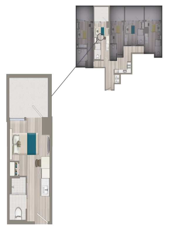 Furnished Co-Living Primary Suite K at NMS La Jolla, California