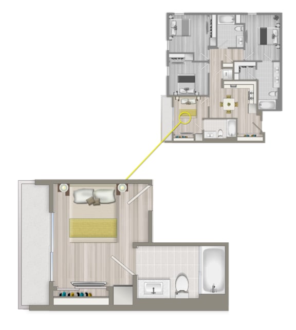 Furnished Co-Living Primary Suite 882A