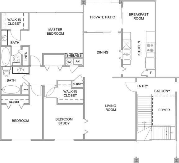 1, 2 & 3 Bedroom Apartments in Jackson, MS Hampton House