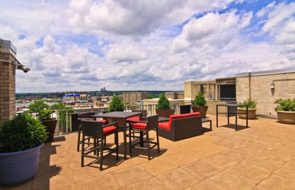 Rooftop lounge area at Park Meridian in DC