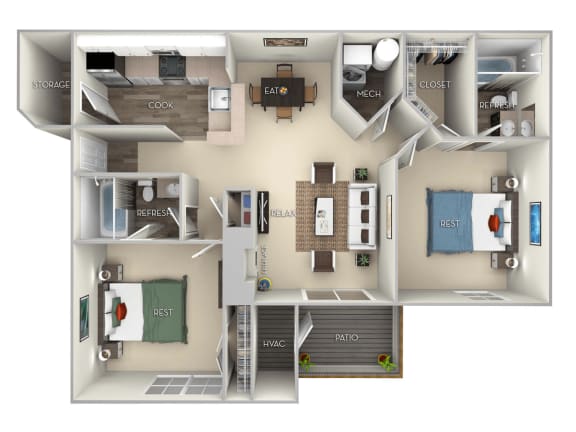 Asten Saratoga Square 2 bedroom 2 bath furnished floor plan apartment in Springfield VA Asten Saratoga Square 2 bedroom 2 bath furnished floor plan apartment in Springfield VA at Saratoga Square, Springfield, Virginia