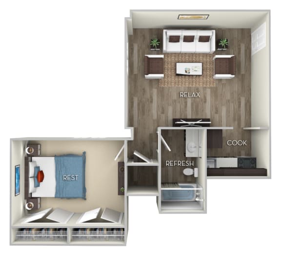 Josephine 1 Bed 1 Bath Floor Plan Josephine 1 Bed 1 Bath Floor Plan at Columbia Uptown, Washington, 20009