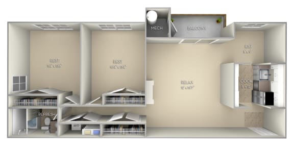 Fairfax Fairfax Square 2 bedroom 1 bath unfurnished floor plan apartment in Fairfax VA Fairfax Fairfax Square 2 bedroom 1 bath unfurnished floor plan apartment in Fairfax VA at Fairfax Square, Fairfax, VA
