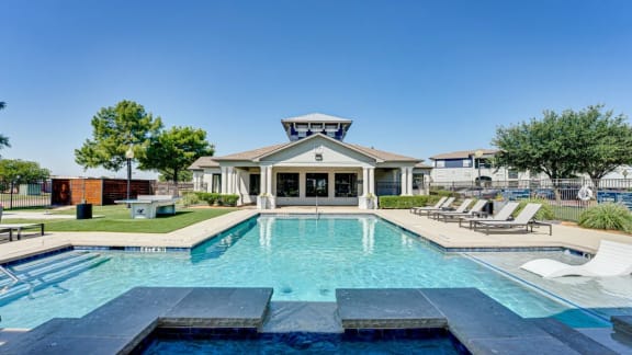 Resort-Style Pool at Highland Luxury Living Apartments in Lewisville, TX