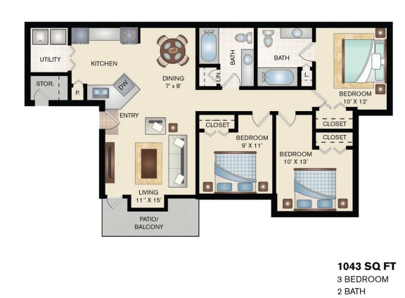 Floor Plans | Stonegate Apartments in Amarillo, TX