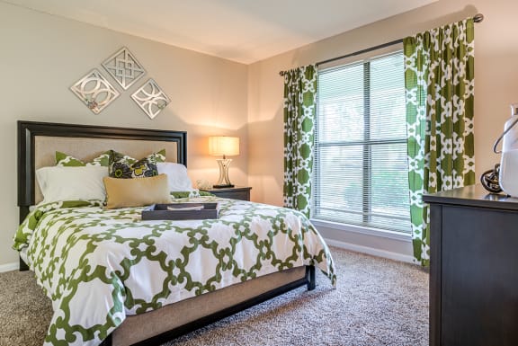 Bedroom With Expansive Windows at Canter Chase Apartments, Louisville, Kentucky