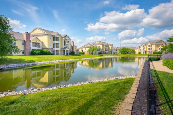 Lake With Lush Green Natural Surrounding at Center Point Apartments, Indianapolis, IN