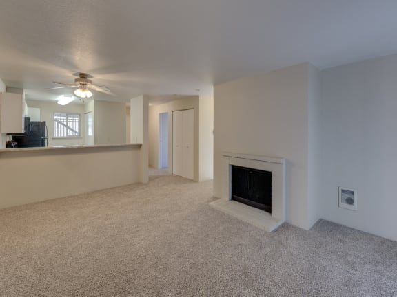 Open floor Plans With Fireplace at Saratoga Apartments, 11812 E. Gibson Rd., Washington 98204