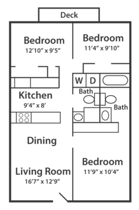 Floor Plans of Foxcreek Apartments in Winston Salem, NC