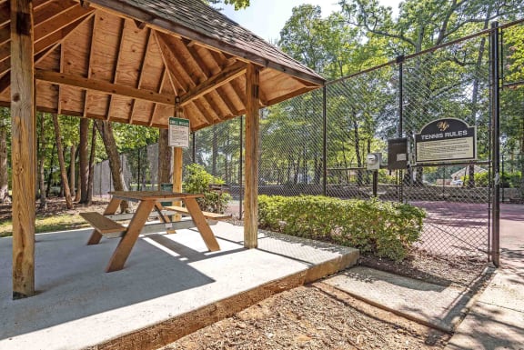 Picnic Pavilion with Charcoal Grill at Woodland Park best apartments in Greensboro North Carolina