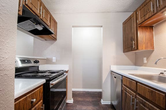 apartment kitchen with appliances