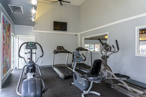 fitness center at Tiffany Woods Apartments