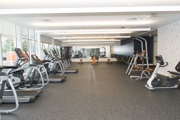 Large, modern 24-hour Fitness Center – including Fitness-On-Demand at The Whit in Indianapolis, IN 46204