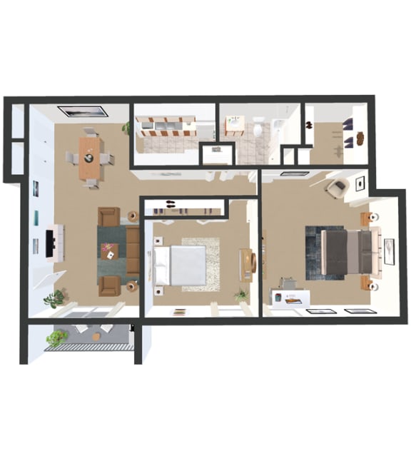 2 Bedroom 1 Bathroom Garden, 893 - 896 sqft 2 Bedroom 1 Bathroom Garden, 893 - 896 sqft at Crestview at Louisville Apartments, Louisville, 40217